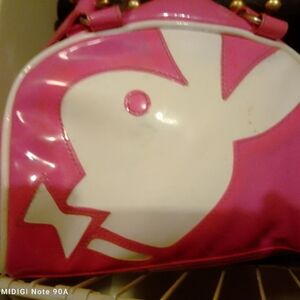 Pink and White Women's Bag